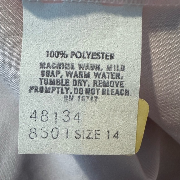 Vintage Blouse Floral Appliqué Women's Size 14 Pink Long Sleeve Button Shirt Top - Picture 7 of 9